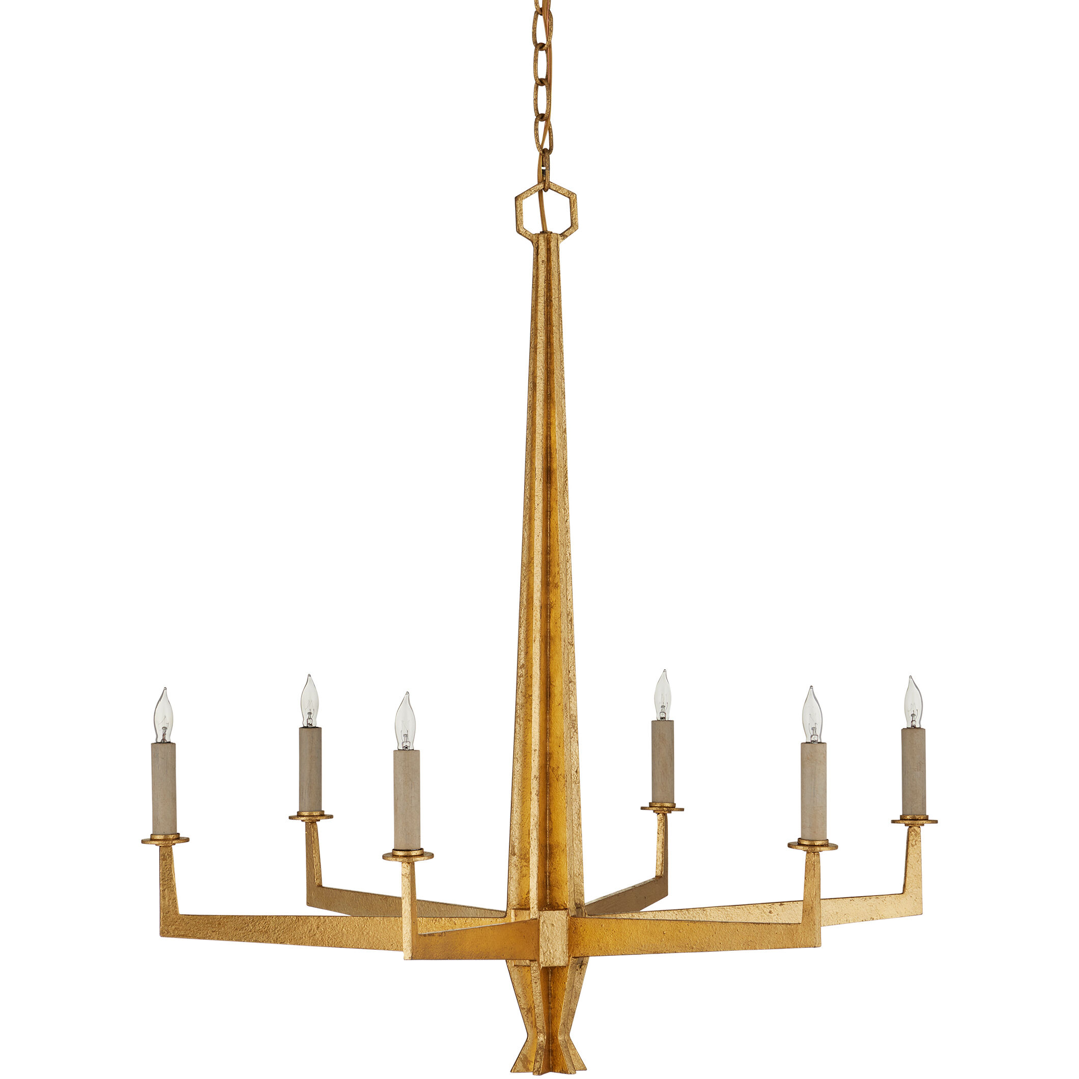 Goldfinch 6 Light 29.5 inch Washed Lucerne Gold Chandelier Ceiling Light, Medium