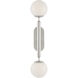 Barbican 2 Light 6.5 inch Polished Nickel and White Bath Sconce Wall Light