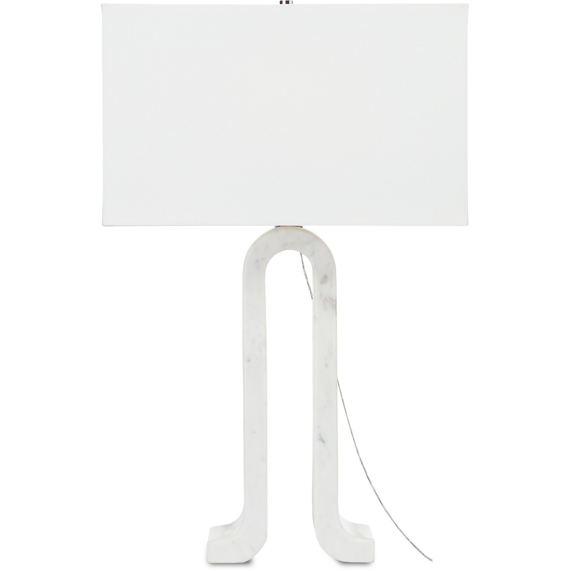 Leo 30.25 inch 150 watt White Marble Table Lamp Portable Light
