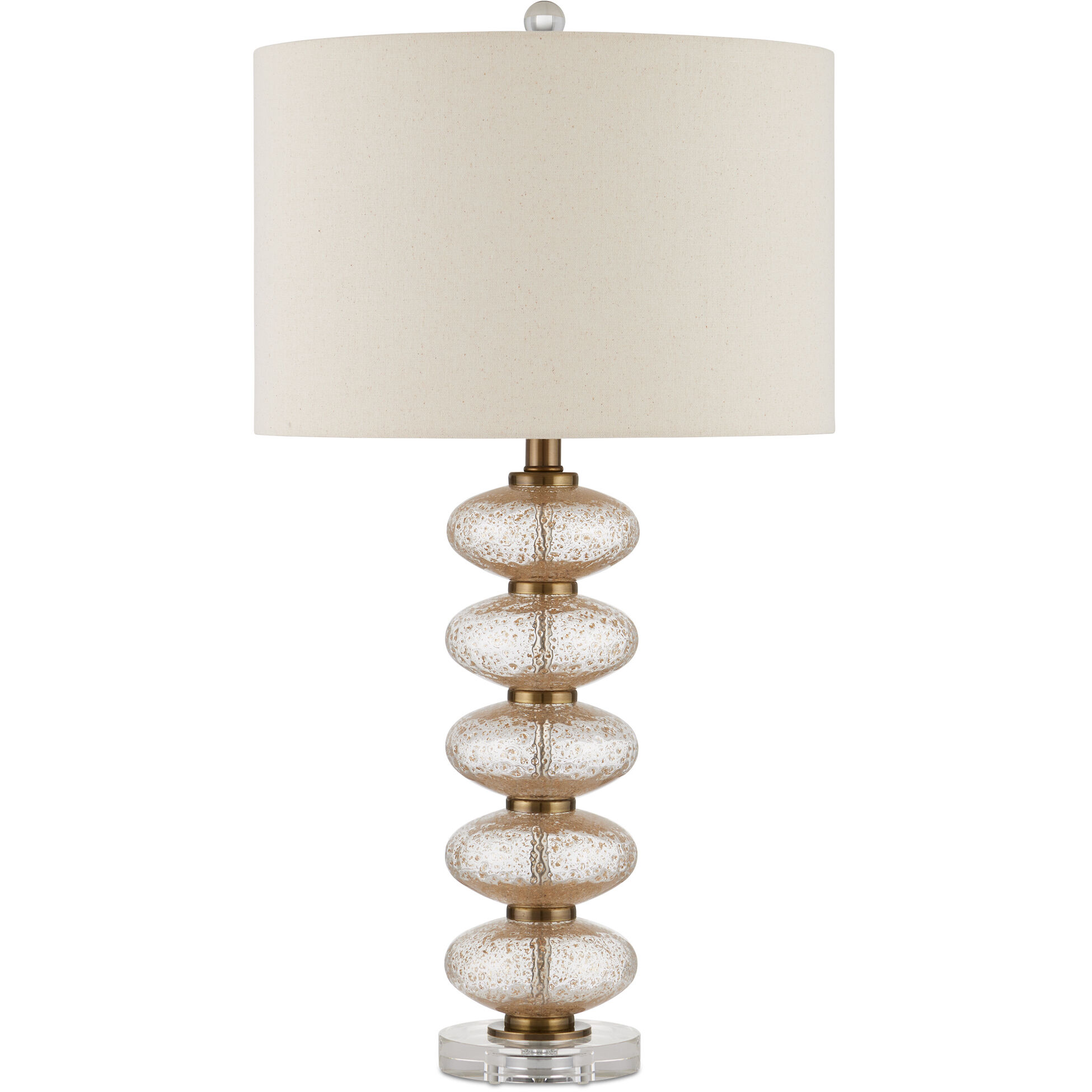 Zebulon 29 inch 150 watt Clear/Gold/Antique Brass Table Lamp Portable Light