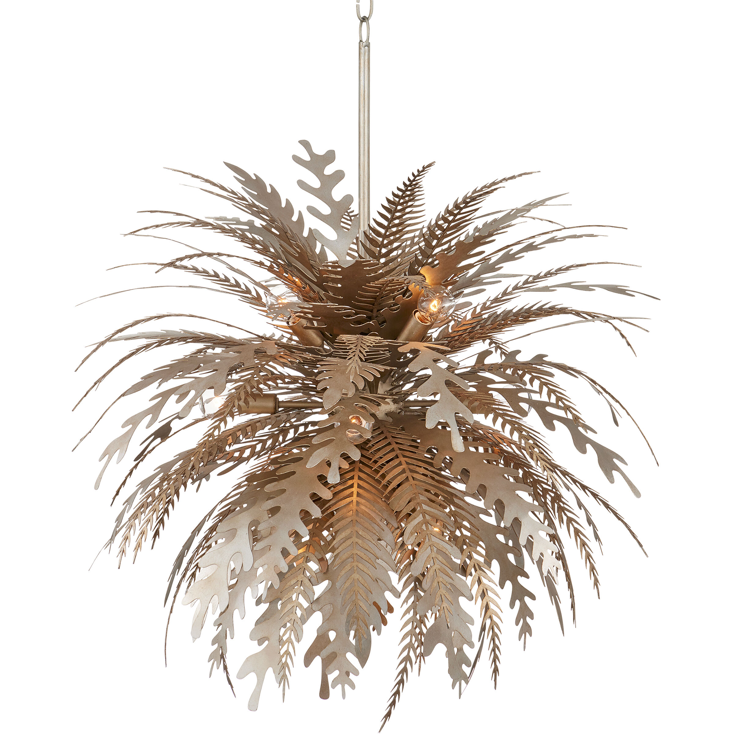 Abyssinia 12 Light 34 inch Contemporary Silver Leaf/Dark Silver Leaf Chandelier Ceiling Light
