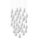 Posh 36 Light 33 inch White/Silver Multi-Drop Pendant Ceiling Light