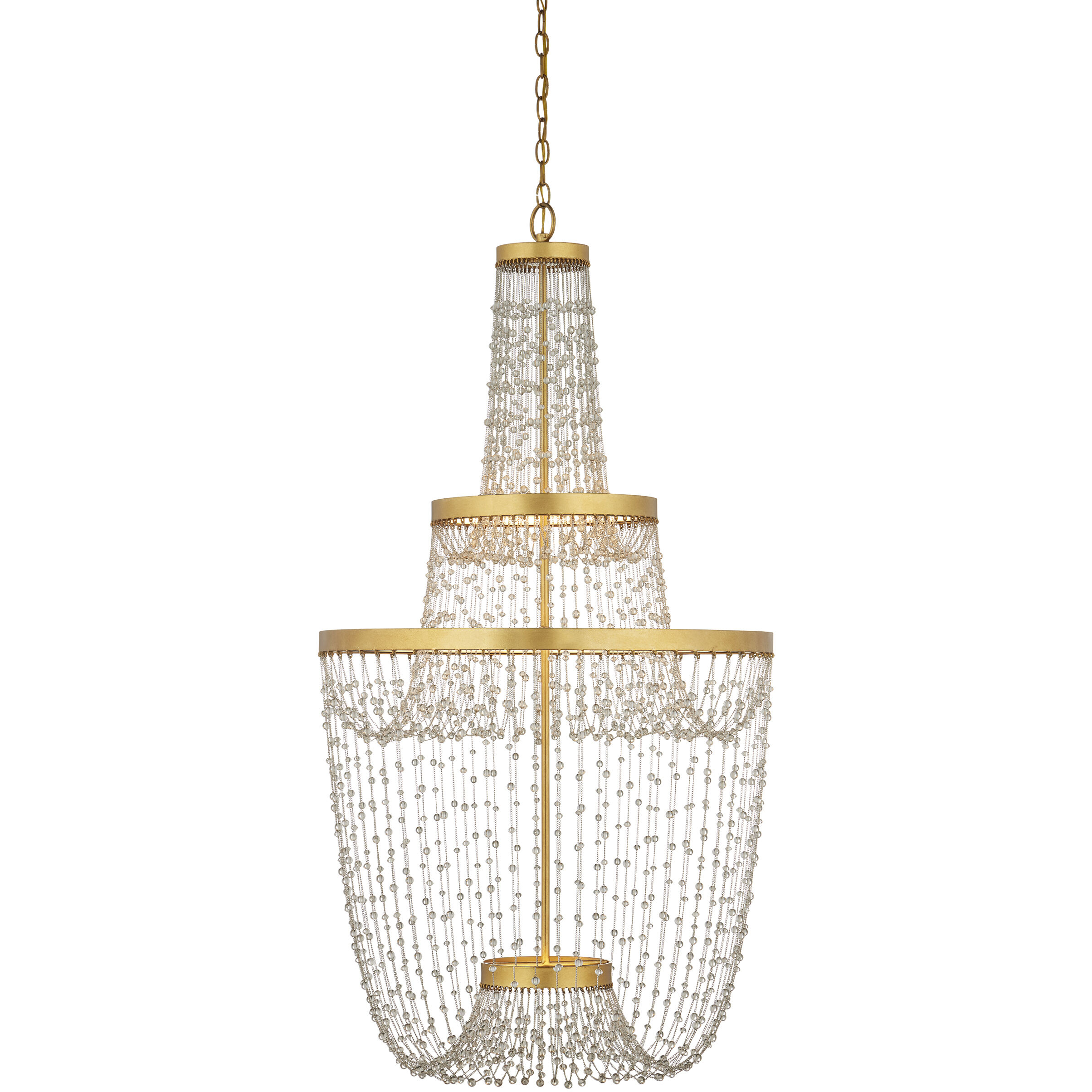 Mademoiselle LED 27.25 inch Contemporary Gold Leaf/Contemporary Gold/Clear Chandelier Ceiling Light