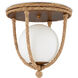 Passageway 1 Light 14.5 inch Natural and Dorado Gold with Frosted White Flush Mount Ceiling Light