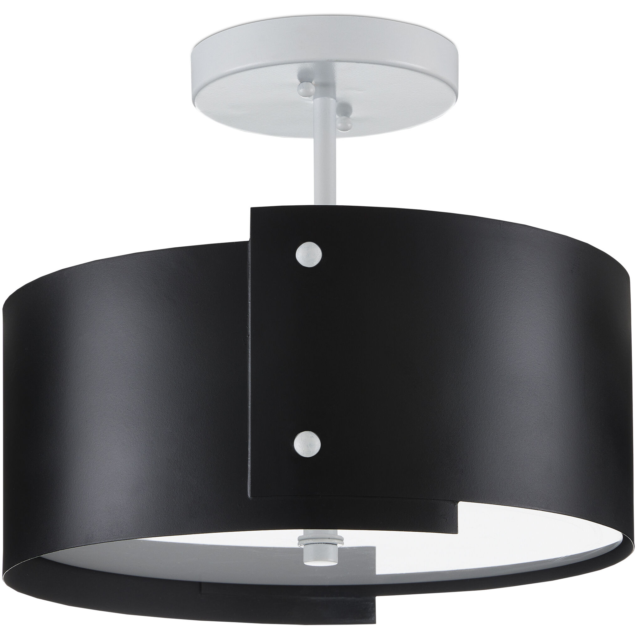 Ritsu 1 Light 13.75 inch Blacksmith and Sugar White Semi-Flush Mount Ceiling Light