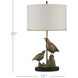Codorniz 30 inch 150 watt Antique Brass and Black Table Lamp Portable Light, Marjorie Skouras Collection