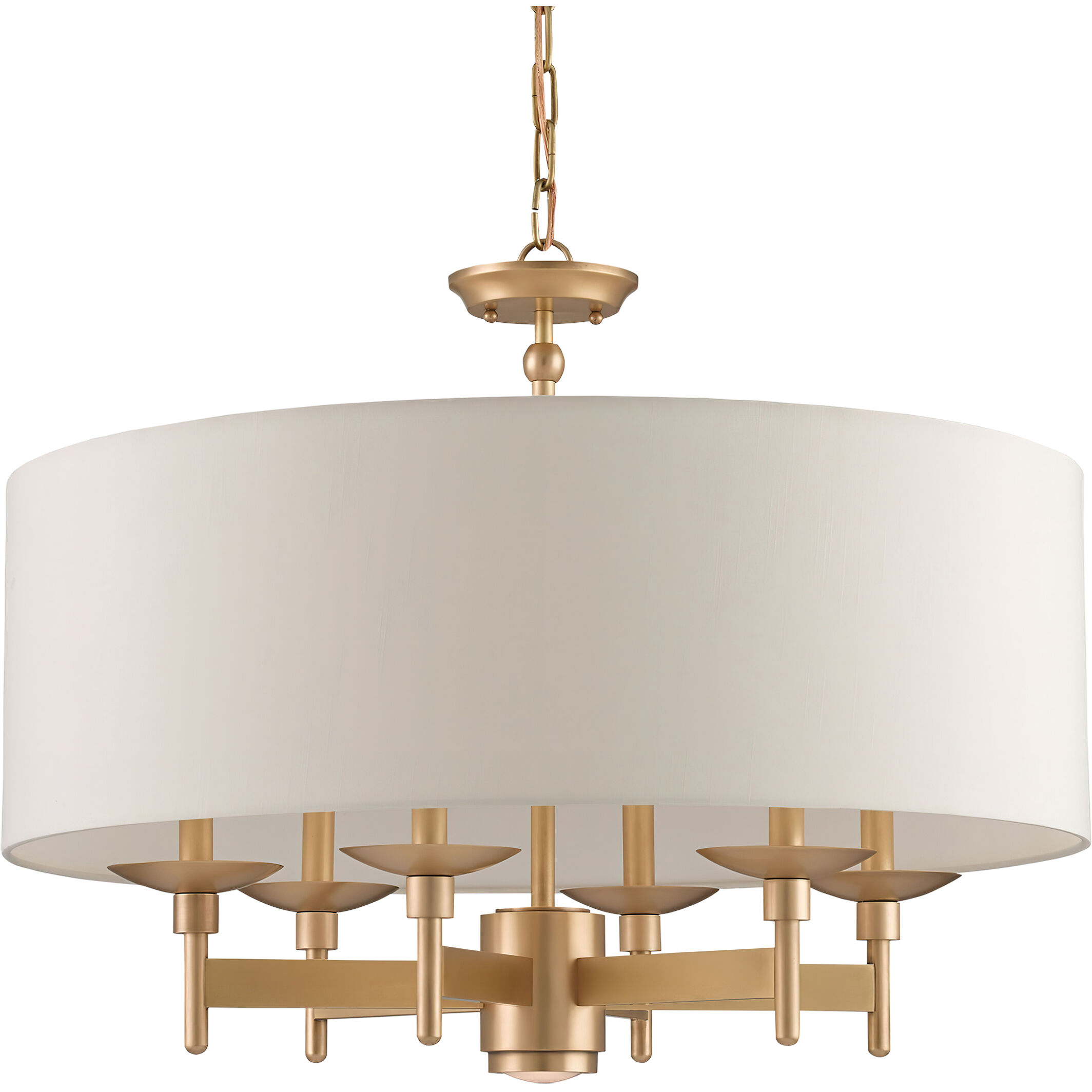 Bering 7 Light 28 inch Antique Brass Chandelier Ceiling Light, Semi-Flush Convertible