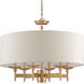 Bering 7 Light 28 inch Antique Brass Chandelier Ceiling Light, Semi-Flush Convertible