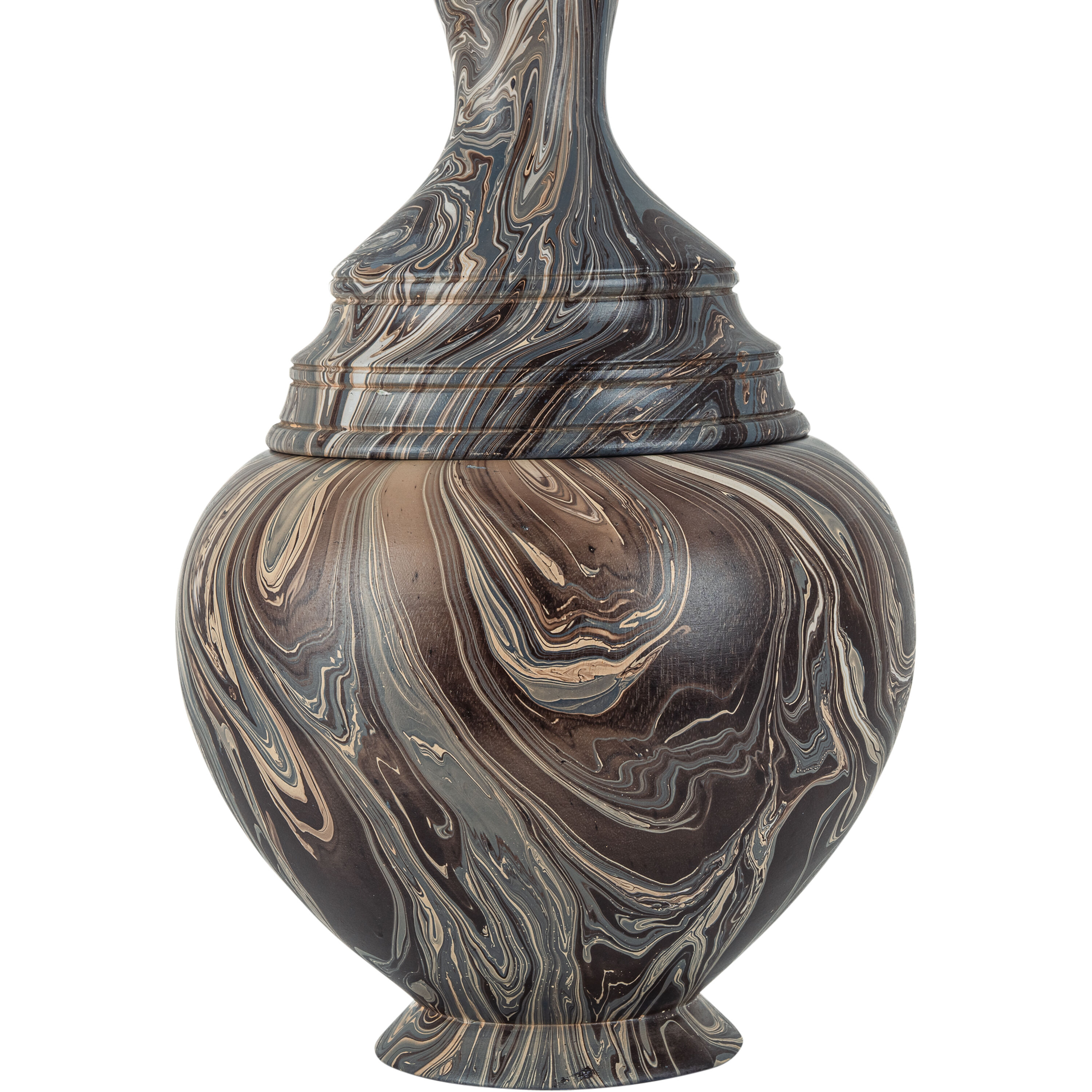 Marbleized Marbleized Brown Turret Box, Tall