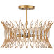 Marquise 3 Light 20 inch Clear/Luxor Gold Semi-Flush Mount Ceiling Light