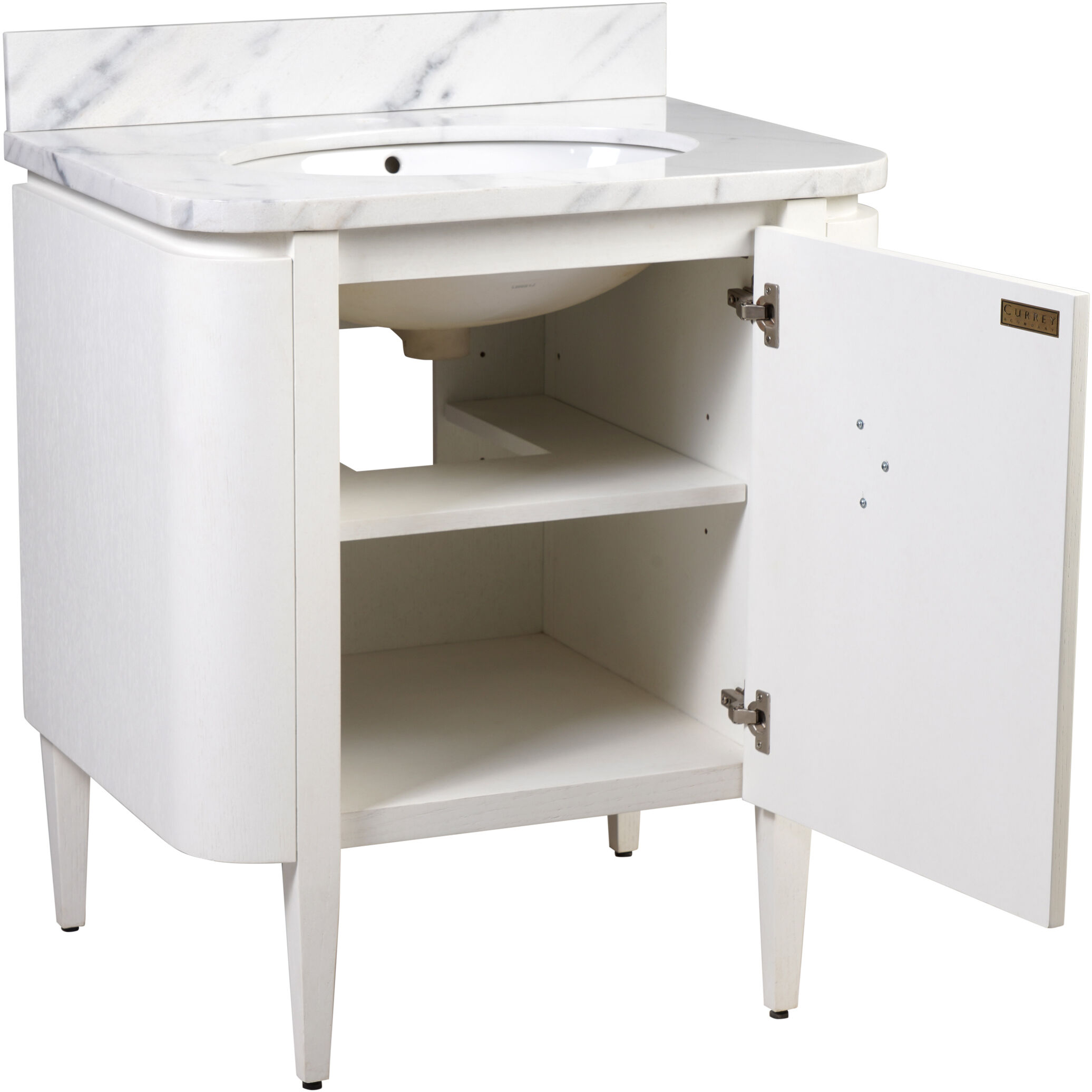 Briallen 30 X 34.25 inch Cerused White/Natural/White/Polished Brass Vanity with Undermount Sink