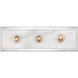 Berdine 3 Light 5 inch Natural/Polished Nickel Bath Bar Wall Light, Medium