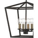 Denison 4 Light 12 inch Mol&eacute; Black Lantern Pendant Ceiling Light, Small