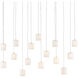 Dove 15 Light 48 inch Painted Silver/White Multi-Drop Pendant Ceiling Light