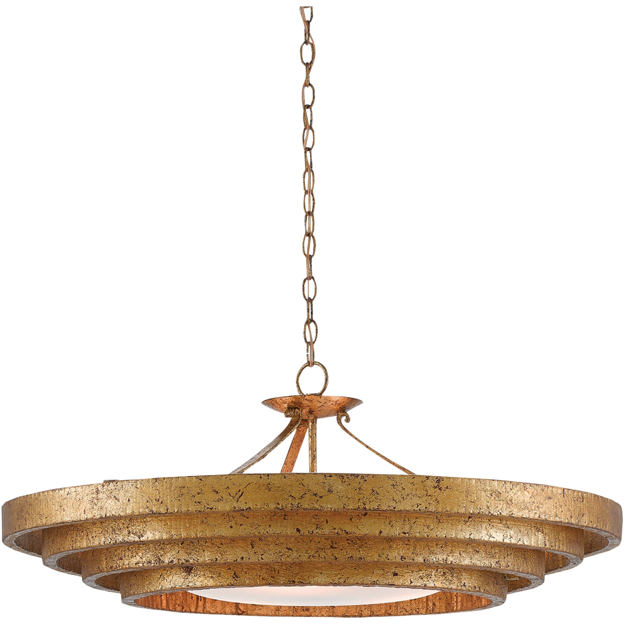Belle 3 Light 36 inch Gold Leaf Chandelier Ceiling Light, Bunny Williams Collection