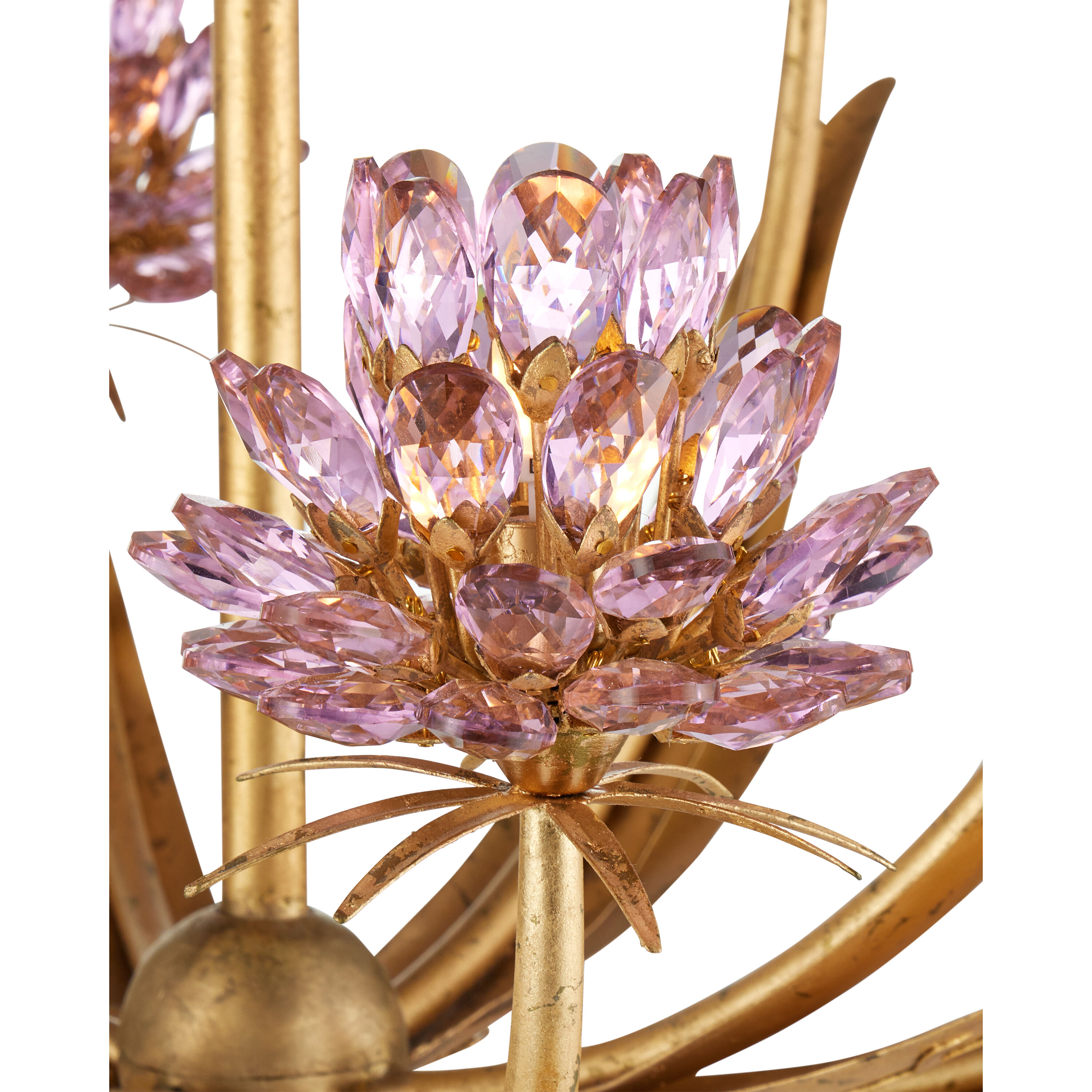 Marilee 8 Light 29.5 inch Pink/Dutch Gold Leaf Chandelier Ceiling Light, Medium