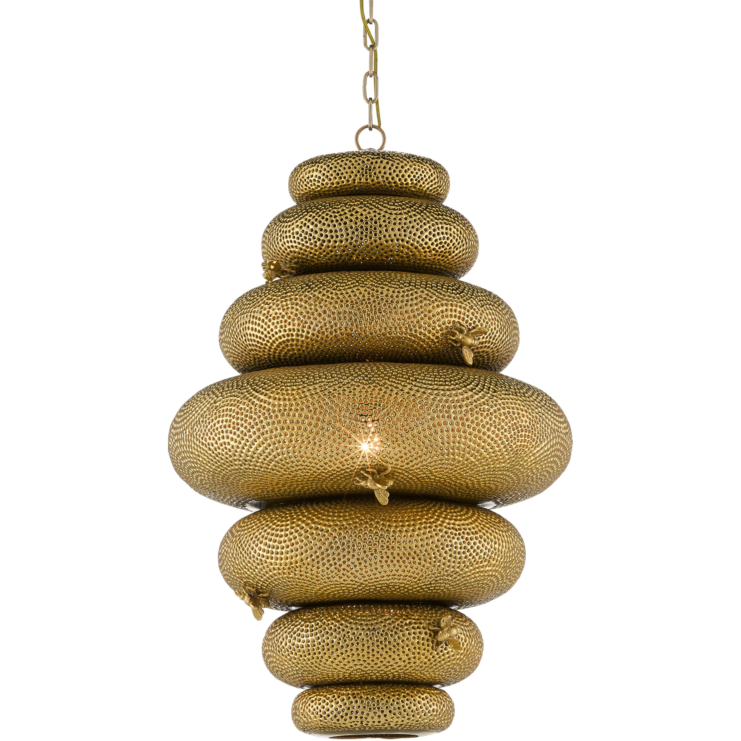 Bee My Honey 1 Light 20.5 inch Antique Brass Chandelier Ceiling Light