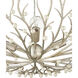 Shinju 4 Light 28.5 inch Natural/Contemporary Silver Leaf Bowl Chandelier Ceiling Light