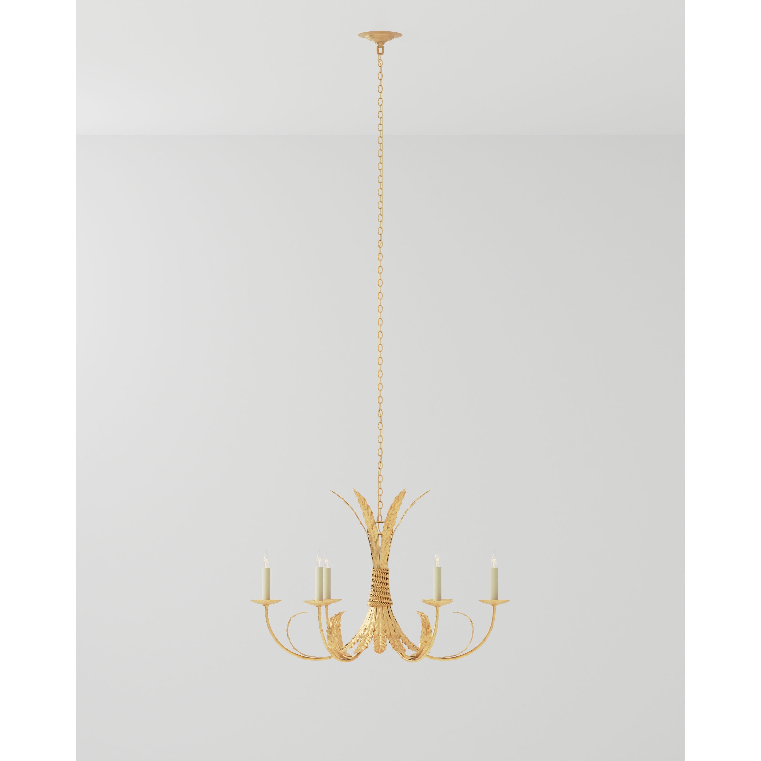 Bette 6 Light 33 inch Grecian Gold Leaf Chandelier Ceiling Light, Bunny Williams Collection