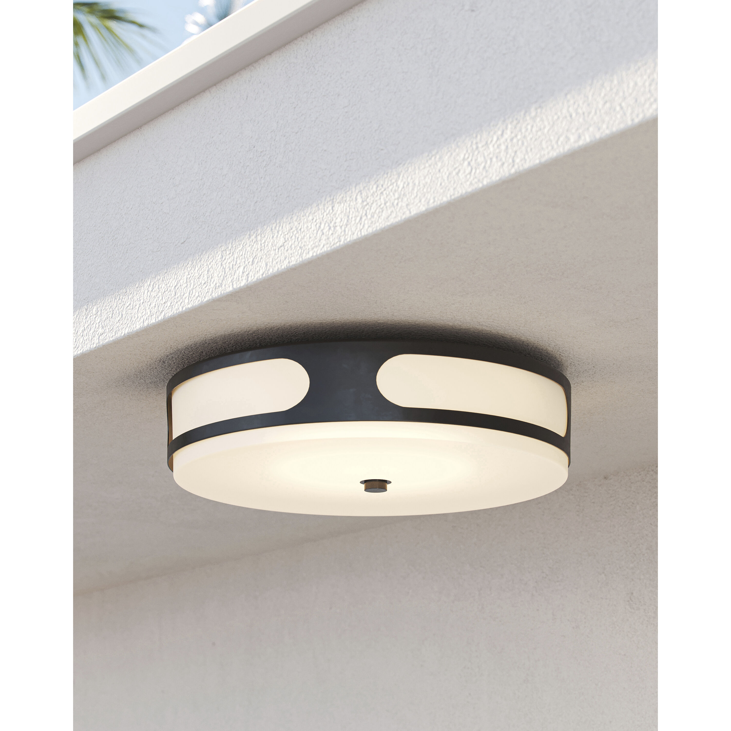 Swale LED 17.5 inch Black/White Outdoor Flush Mount