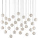 Finhorn 30 Light 54 inch Painted Silver/Pearl Multi-Drop Pendant Ceiling Light