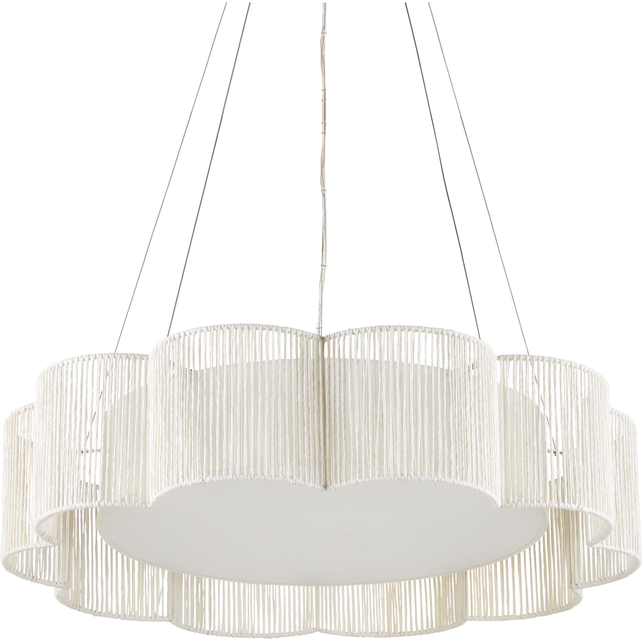 Ancroft 1 Light 32 inch Silver Leaf and White Chandelier Ceiling Light