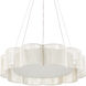 Ancroft 1 Light 32 inch Silver Leaf and White Chandelier Ceiling Light