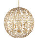 Secret Garden 4 Light 30 inch Clear/Contemporary Gold Leaf/Contemporary Gold Orb Chandelier Ceiling Light
