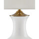 Lilou 31.5 inch 150 watt White/Antique Brass Table Lamp Portable Light