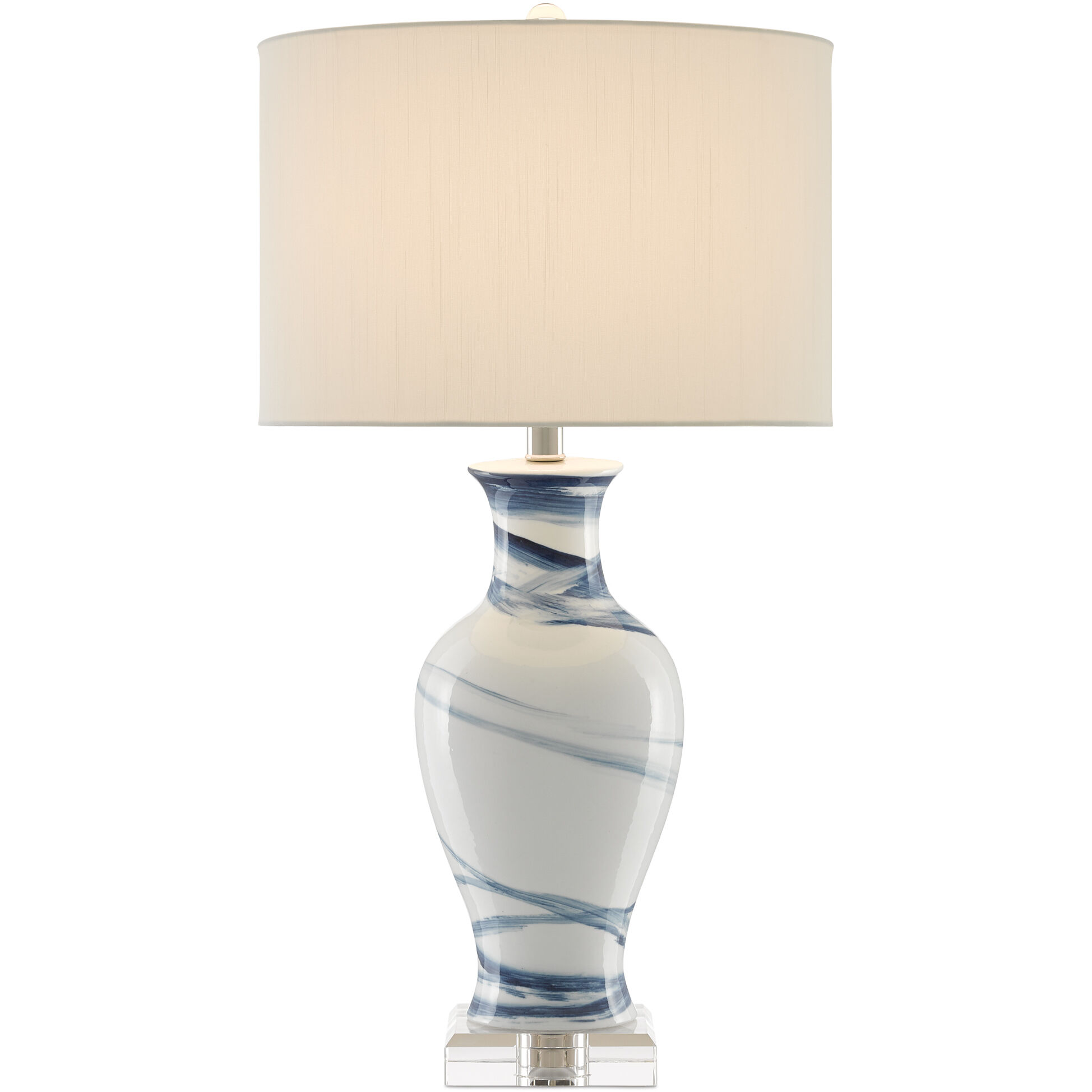 Hanni 28.5 inch 150 watt White/Blue Table Lamp Portable Light