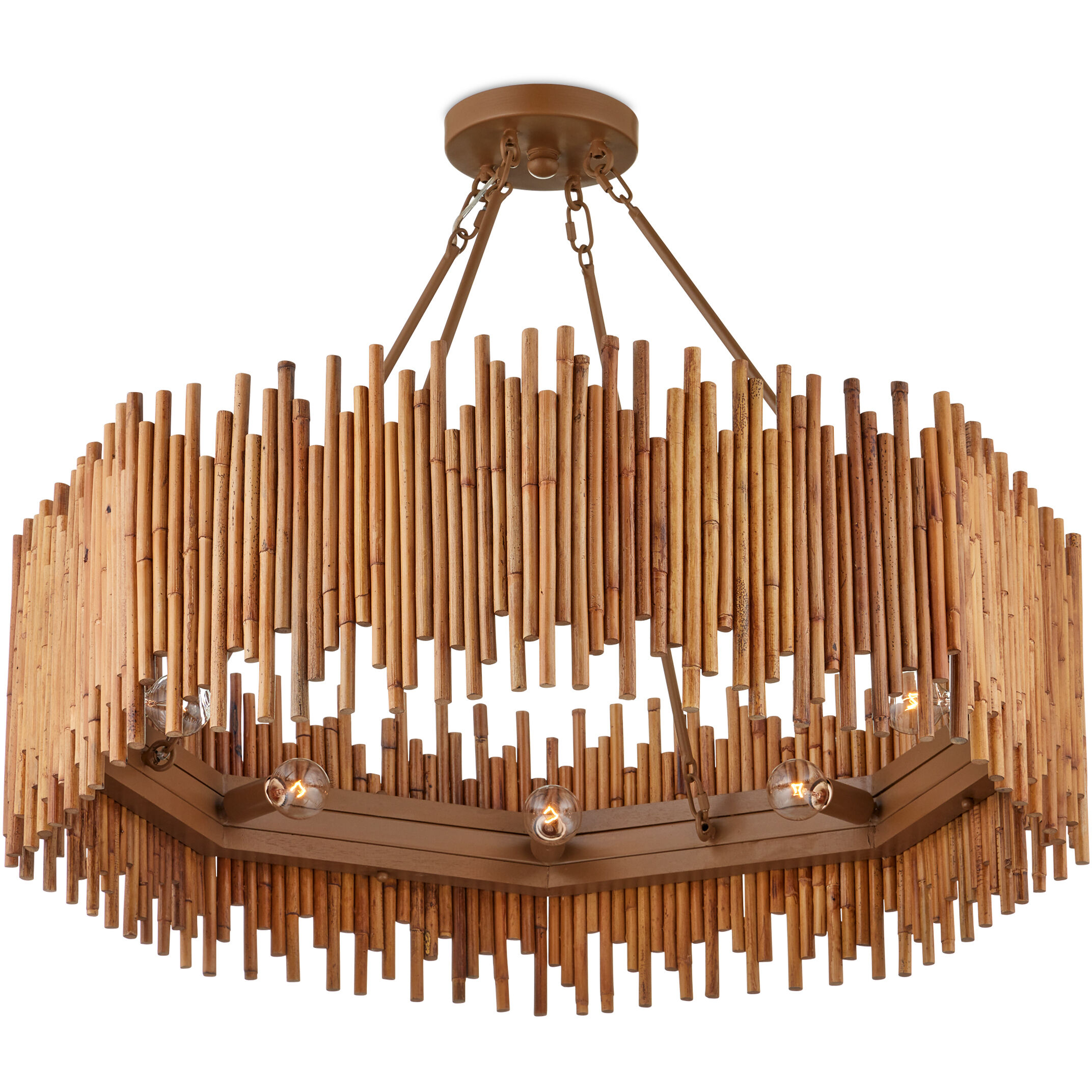 Teahouse 8 Light 32.25 inch Natural/Khaki Chandelier Ceiling Light