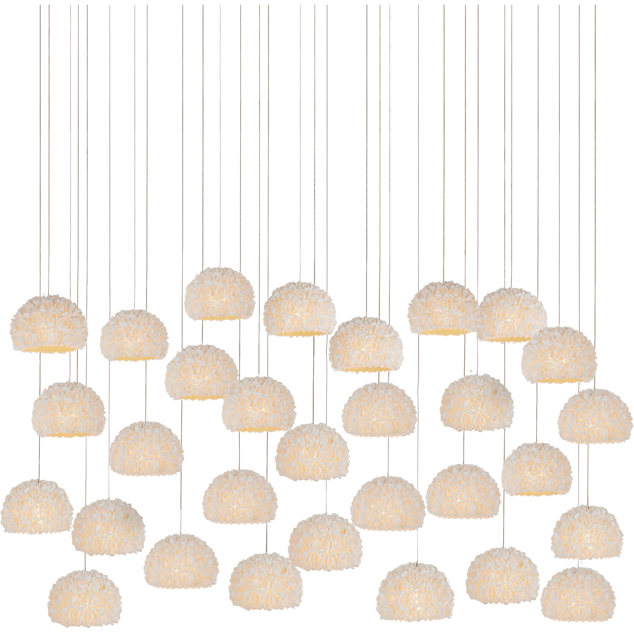 Virtu 30 Light 54 inch Natural/Silver Multi-Drop Pendant Ceiling Light