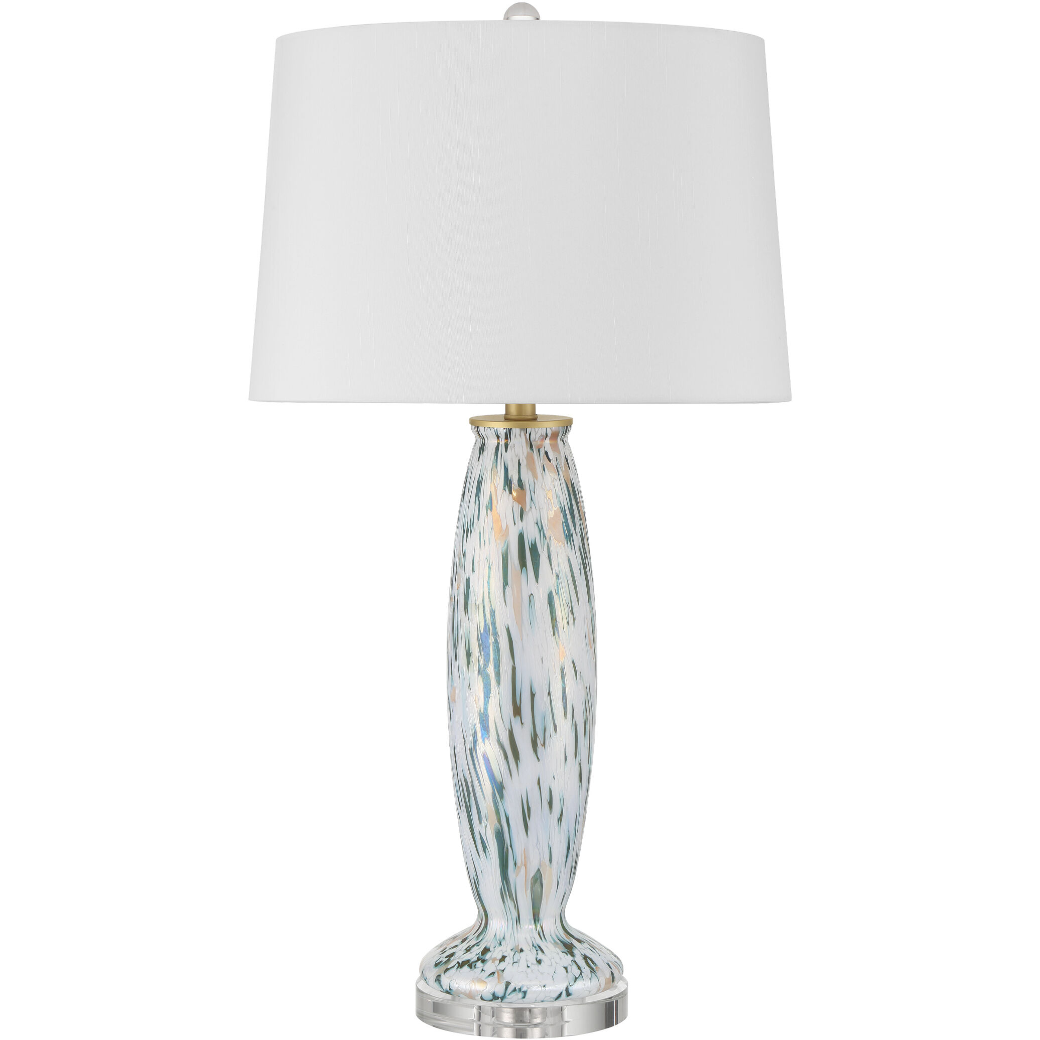 Motte 31.75 inch 150.00 watt White/Green/Pale Pink/Clear Table Lamp Portable Light