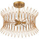 Marquise 3 Light 20 inch Clear/Luxor Gold Semi-Flush Mount Ceiling Light