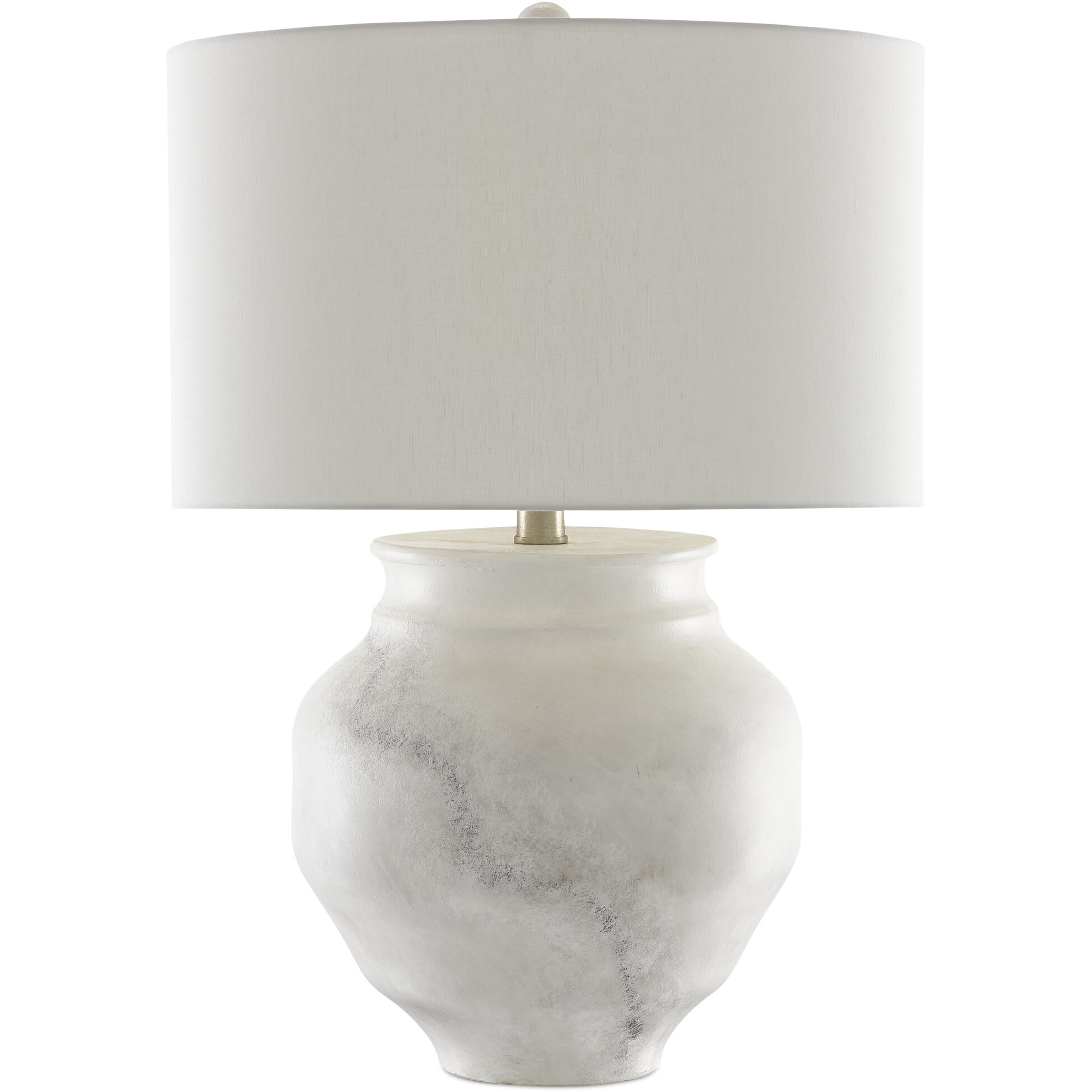 Kalossi 28.5 inch 150 watt Painted White and Gray/Contemporary Silver Leaf Table Lamp Portable Light