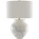 Kalossi 28.5 inch 150 watt Painted White and Gray/Contemporary Silver Leaf Table Lamp Portable Light