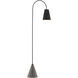 Lotz 65 inch 60 watt Black Iron/Silver Leaf/Polished Concrete Floor Lamp Portable Light