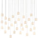 Dove 30 Light 54 inch Painted Silver/White Multi-Drop Pendant Ceiling Light
