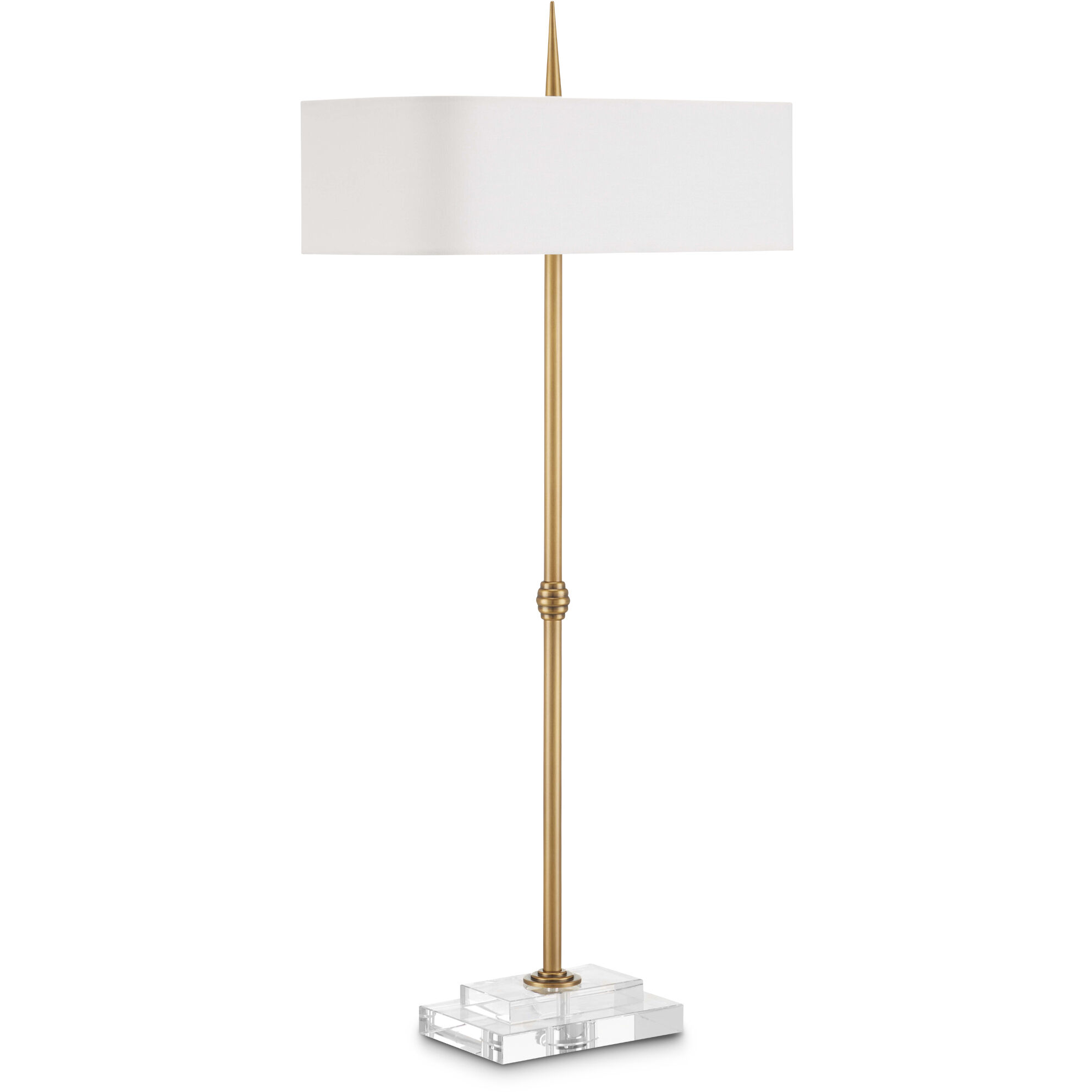 Caldwell 34.5 inch 25 watt Antique Brass and Clear Table Lamp Portable Light