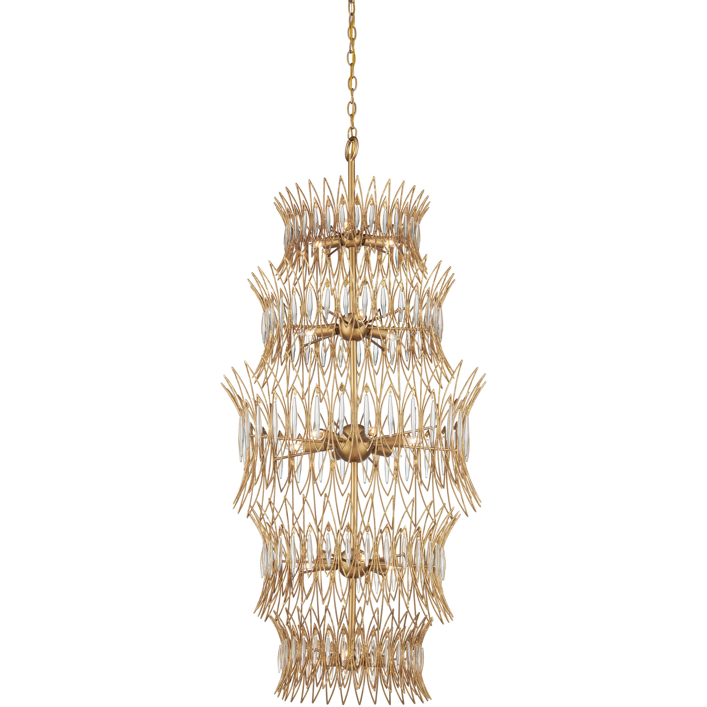 Marquise 18 Light 23.5 inch Clear/Luxor Gold Chandelier Ceiling Light, Large