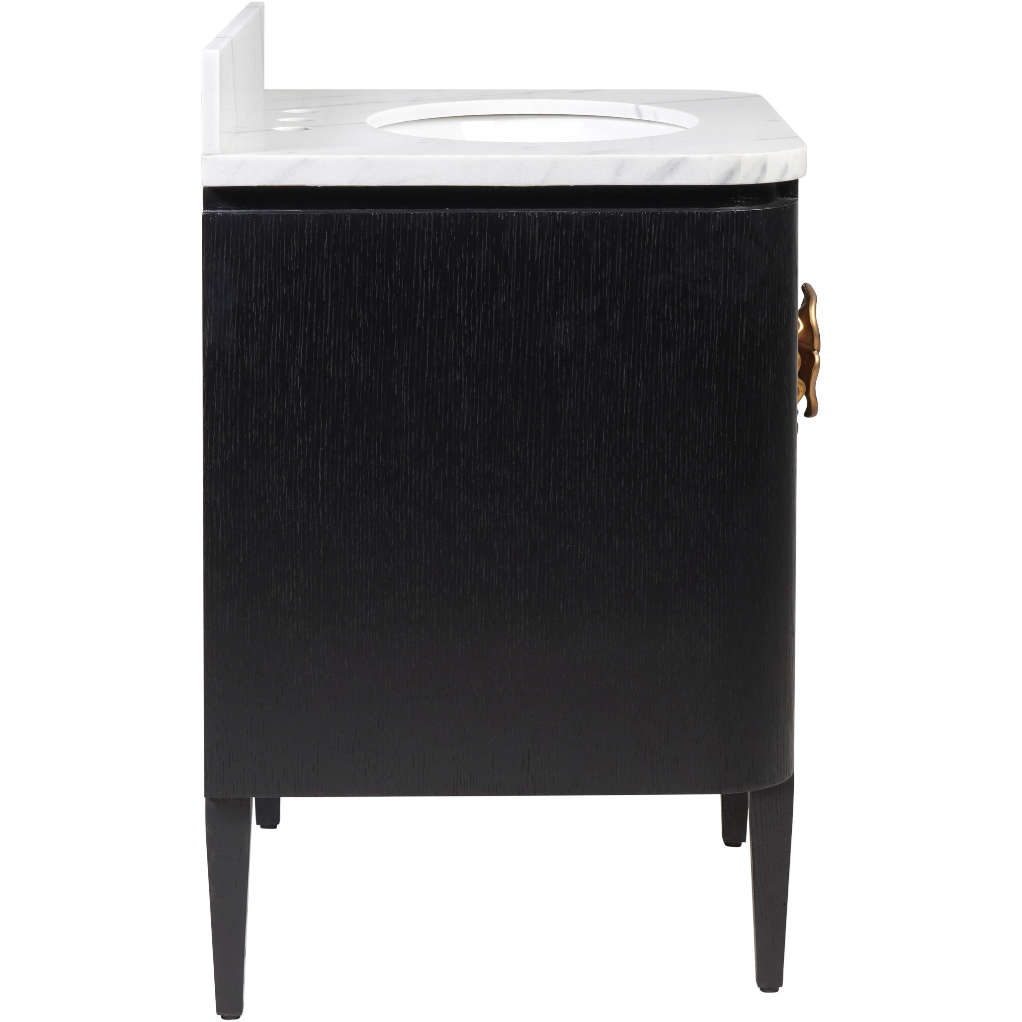 Briallen 30 X 34.25 inch Caviar Black/Natural/White/Light Antique Brass Vanity with Undermount Sink
