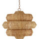 Antibes 3 Light 22.5 inch Khaki/Natural Rattan Chandelier Ceiling Light, Small
