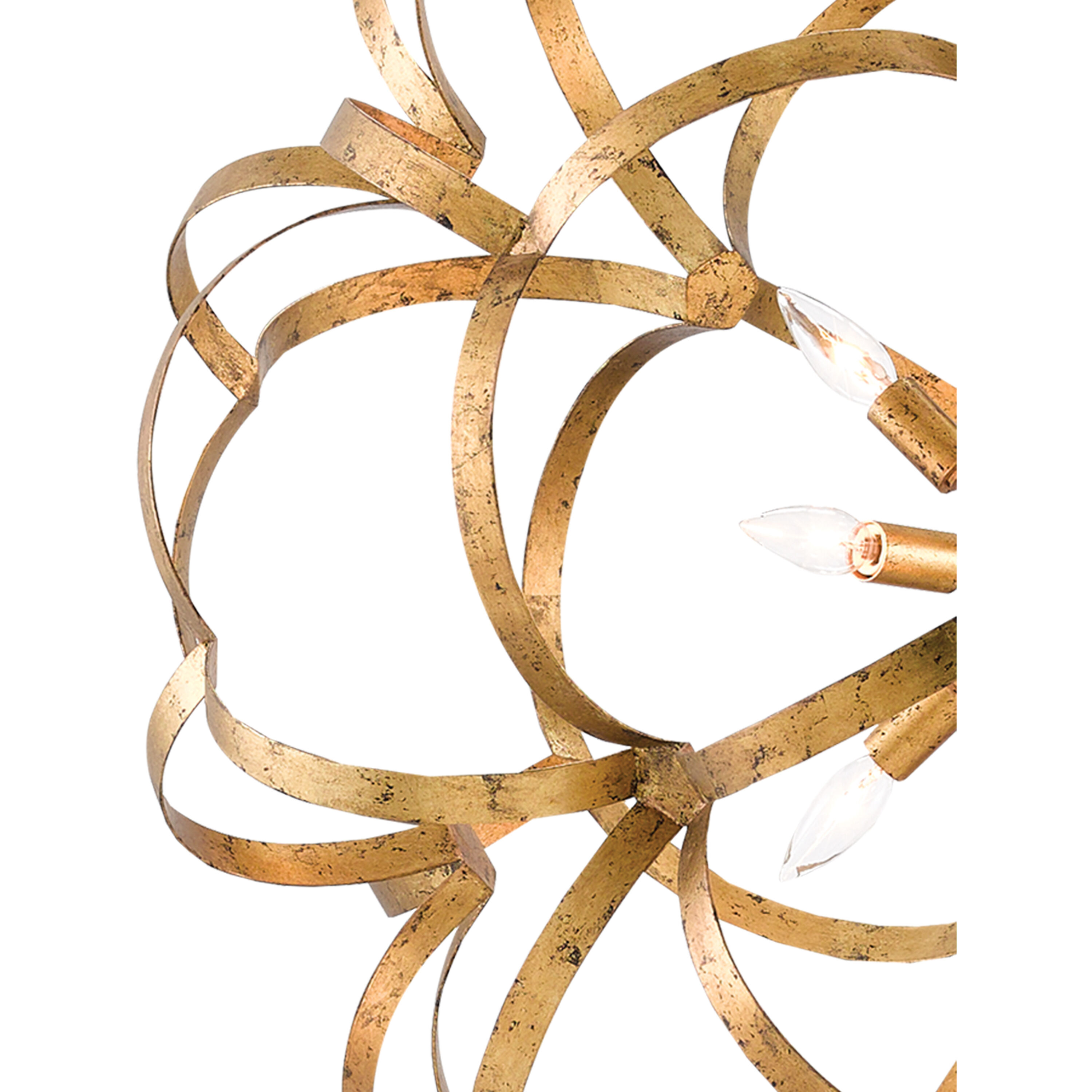 Sappho 9 Light 33.5 inch New Gold Leaf Orb Chandelier Ceiling Light