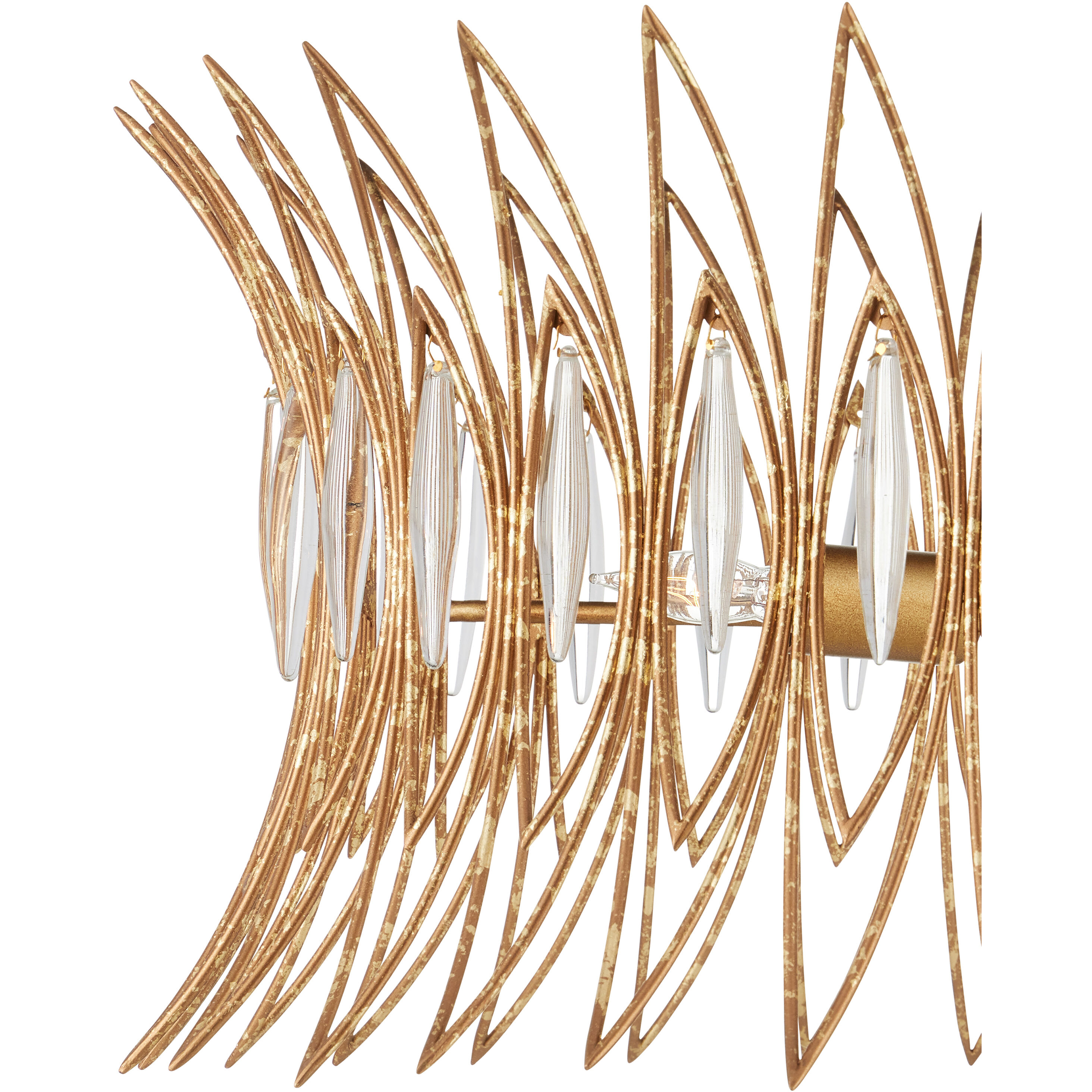 Marquise 3 Light 20 inch Clear/Luxor Gold Semi-Flush Mount Ceiling Light