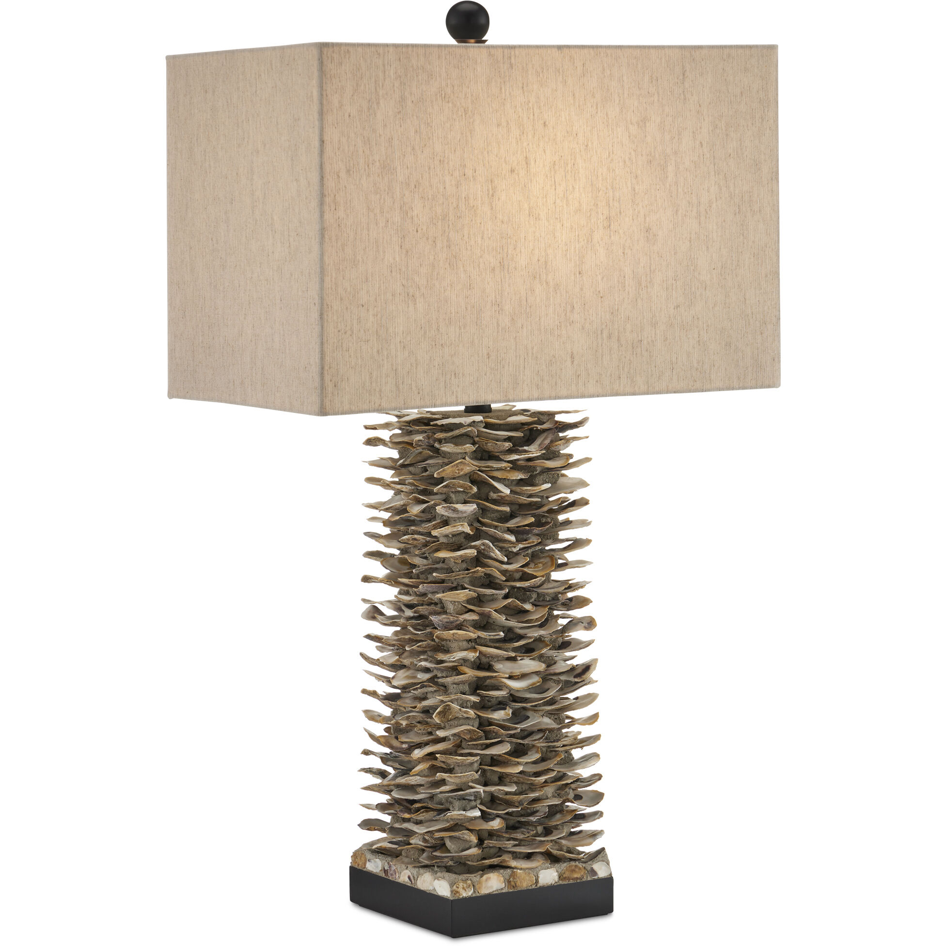 Villamare 30 inch 150 watt Natural/Satin Black Table Lamp Portable Light