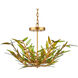 Babylon 6 Light 30.5 inch Green/Contemporary Gold Leaf/Contemporary Gold Pendant Ceiling Light