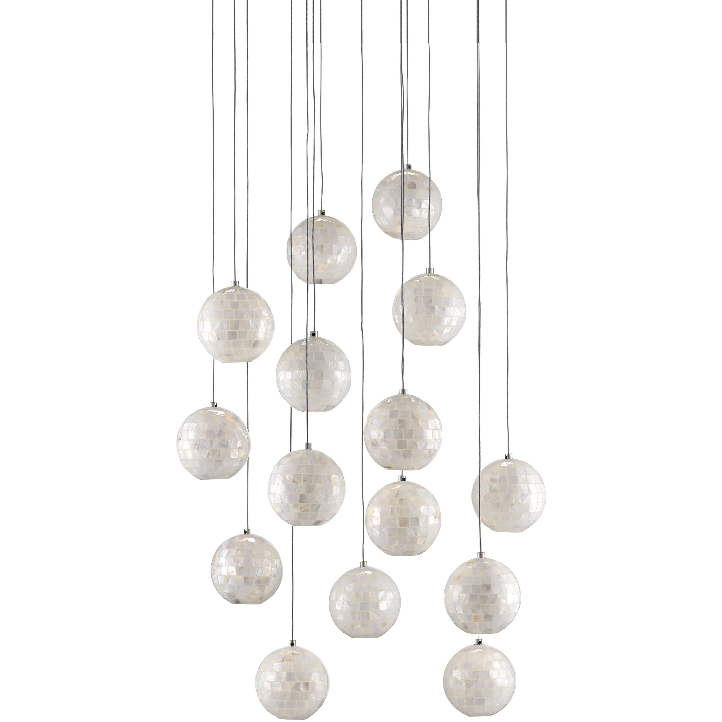 Finhorn 15 Light 24 inch Painted Silver/Pearl Multi-Drop Pendant Ceiling Light