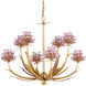 Marilee 8 Light 29.5 inch Pink/Dutch Gold Leaf Chandelier Ceiling Light, Medium