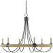 Shipwright 6 Light 38.5 inch French Black/Smokewood/Natural Abaca Rope Chandelier Ceiling Light