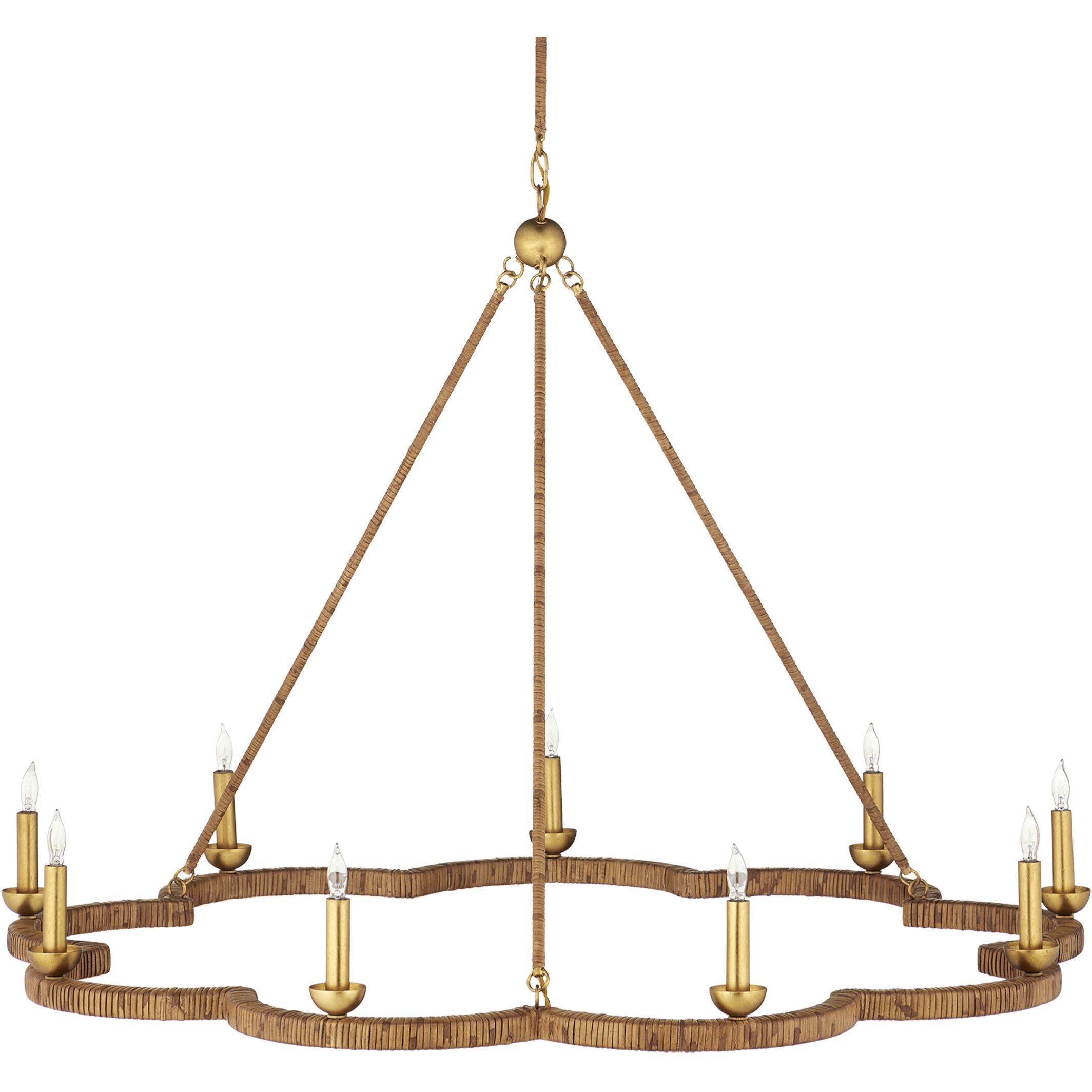 Savoie 9 Light 43 inch Natural/Contemporary Gold Leaf Chandelier Ceiling Light, Suzanne Duin Collection